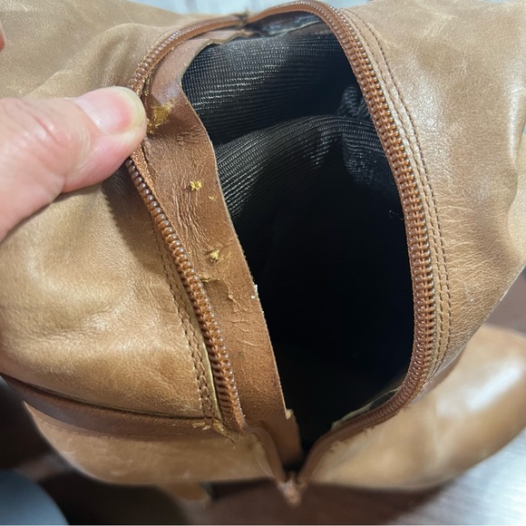 JESSICA SIMPSON faux leather Women's Tall Brown Platform Heeled Slouch Boots 7.5 - Picture 11 of 16